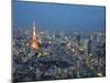 Sunset Aerial of Downtown Including Tokyo Tower and Rainbow Bridge, Tokyo, Japan-Josh Anon-Mounted Photographic Print