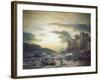 Sunset after a Storm in Portovenere in the Gulf of La Spezia, 1857-Andreas Achenbach-Framed Giclee Print