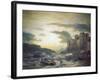 Sunset after a Storm in Portovenere in the Gulf of La Spezia, 1857-Andreas Achenbach-Framed Giclee Print