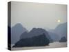 Sunset Against Limestone Grotto Islands, Halong Bay, Vietnam, Indochina, Southeast Asia-Alison Wright-Stretched Canvas