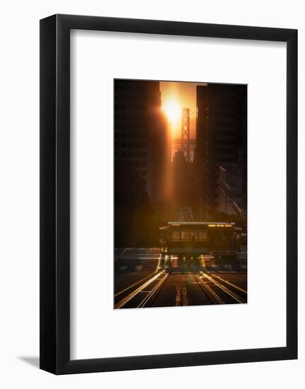 Sunset Alignment over the Bay Bridge, California Street, San Francisco-Vincent James-Framed Photographic Print