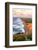 Sunset along Pt Reyes Seashore, San Francisco with oceans breaking along the California coast-David Chang-Framed Photographic Print