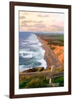 Sunset along Pt Reyes Seashore, San Francisco with oceans breaking along the California coast-David Chang-Framed Photographic Print