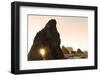 Sunset along sea stacks on Ruby Beach in Olympic National Park, Washington State, USA-Chuck Haney-Framed Photographic Print