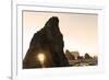 Sunset along sea stacks on Ruby Beach in Olympic National Park, Washington State, USA-Chuck Haney-Framed Photographic Print