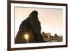 Sunset along sea stacks on Ruby Beach in Olympic National Park, Washington State, USA-Chuck Haney-Framed Photographic Print