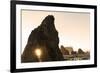 Sunset along sea stacks on Ruby Beach in Olympic National Park, Washington State, USA-Chuck Haney-Framed Photographic Print