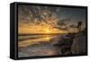 Sunset Along Tamarack Beach in Carlsbad, Ca-Andrew Shoemaker-Framed Stretched Canvas