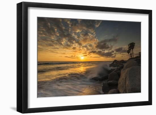 Sunset Along Tamarack Beach in Carlsbad, Ca-Andrew Shoemaker-Framed Photographic Print