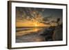 Sunset Along Tamarack Beach in Carlsbad, Ca-Andrew Shoemaker-Framed Photographic Print