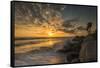 Sunset Along Tamarack Beach in Carlsbad, Ca-Andrew Shoemaker-Framed Stretched Canvas