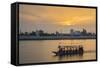 Sunset Along the Mekong River in the Capital City of Phnom Penh-Michael Nolan-Framed Stretched Canvas