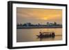 Sunset Along the Mekong River in the Capital City of Phnom Penh-Michael Nolan-Framed Photographic Print