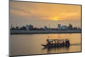 Sunset Along the Mekong River in the Capital City of Phnom Penh-Michael Nolan-Mounted Photographic Print