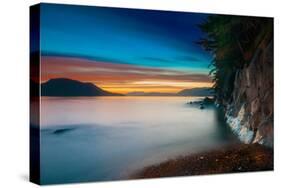 Sunset along the Sitka, Alaska coast-Mark A Johnson-Stretched Canvas