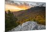 Sunset and autumn color at Grandfather Mountain, located on the Blue Ridge Parkway, North Carolina,-Jon Reaves-Mounted Photographic Print