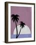 Sunset and Beach Palm Trees-Jasmine Woods-Framed Art Print