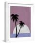 Sunset and Beach Palm Trees-Jasmine Woods-Framed Art Print