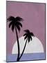 Sunset and Beach Palm Trees-Jasmine Woods-Mounted Art Print