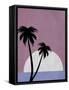 Sunset and Beach Palm Trees-Jasmine Woods-Framed Stretched Canvas