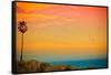 Sunset and Birds-Lantern Press-Framed Stretched Canvas