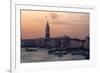 Sunset and Boats Along the Grand Canal Venice, Italy-Darrell Gulin-Framed Photographic Print