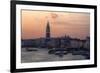 Sunset and Boats Along the Grand Canal Venice, Italy-Darrell Gulin-Framed Photographic Print