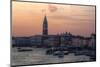 Sunset and Boats Along the Grand Canal Venice, Italy-Darrell Gulin-Mounted Photographic Print