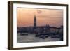 Sunset and Boats Along the Grand Canal Venice, Italy-Darrell Gulin-Framed Photographic Print