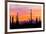 Sunset and Cactus Photograph-Lantern Press-Framed Art Print