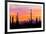 Sunset and Cactus Photograph-Lantern Press-Framed Art Print