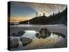 Sunset and Cloud Reflections, Olympic National Park, Washington, USA-Tom Norring-Stretched Canvas