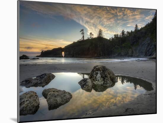 Sunset and Cloud Reflections, Olympic National Park, Washington, USA-Tom Norring-Mounted Premium Photographic Print