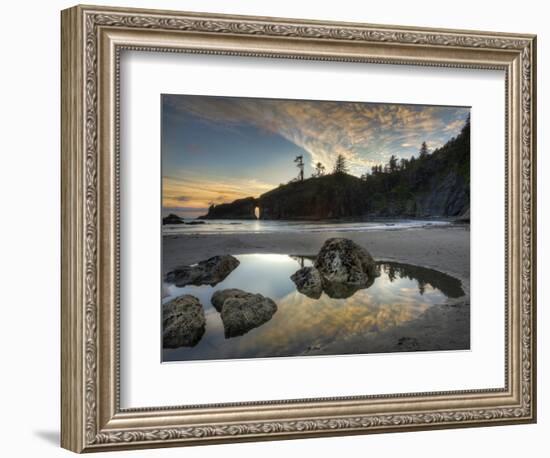 Sunset and Cloud Reflections, Olympic National Park, Washington, USA-Tom Norring-Framed Photographic Print