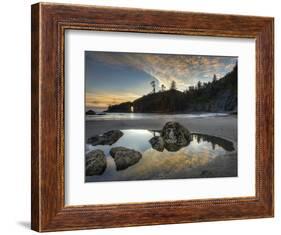 Sunset and Cloud Reflections, Olympic National Park, Washington, USA-Tom Norring-Framed Photographic Print