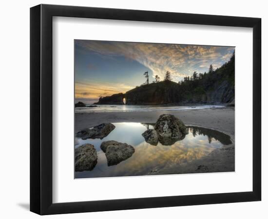 Sunset and Cloud Reflections, Olympic National Park, Washington, USA-Tom Norring-Framed Photographic Print