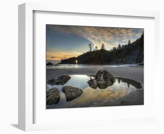 Sunset and Cloud Reflections, Olympic National Park, Washington, USA-Tom Norring-Framed Photographic Print