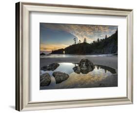 Sunset and Cloud Reflections, Olympic National Park, Washington, USA-Tom Norring-Framed Photographic Print