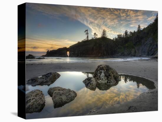 Sunset and Cloud Reflections, Olympic National Park, Washington, USA-Tom Norring-Stretched Canvas