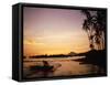 Sunset and Fisherman on Manado, Indonesia, 1990s-null-Framed Stretched Canvas