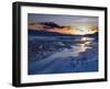 Sunset and Ice Crystals in the Water, Holtavorduheidi, Iceland-Ragnar Th Sigurdsson-Framed Photographic Print