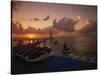 Sunset and Jet Skis, Cancun, Mexico-Walter Bibikow-Stretched Canvas