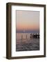 Sunset and Jetty in Podersdorf Am See, Frozen Lake Neusiedl, Burgenland, Austria, Europe-Gerhard Wild-Framed Photographic Print