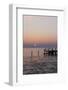 Sunset and Jetty in Podersdorf Am See, Frozen Lake Neusiedl, Burgenland, Austria, Europe-Gerhard Wild-Framed Photographic Print