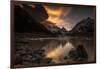 Sunset and lenticular clouds at Laguna Torre, Los Glaciares National Park, Argentina-Ed Rhodes-Framed Photographic Print