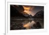 Sunset and lenticular clouds at Laguna Torre, Los Glaciares National Park, Argentina-Ed Rhodes-Framed Photographic Print