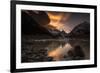 Sunset and lenticular clouds at Laguna Torre, Los Glaciares National Park, Argentina-Ed Rhodes-Framed Photographic Print