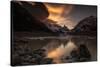 Sunset and lenticular clouds at Laguna Torre, Los Glaciares National Park, Argentina-Ed Rhodes-Stretched Canvas