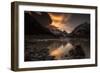 Sunset and lenticular clouds at Laguna Torre, Los Glaciares National Park, Argentina-Ed Rhodes-Framed Photographic Print