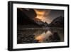 Sunset and lenticular clouds at Laguna Torre, Los Glaciares National Park, Argentina-Ed Rhodes-Framed Photographic Print